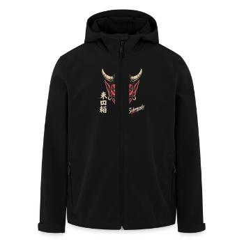 Japanische Maske - Recycelte Männer Softshell-Jacke von Stanley/Stella - Schwarz - Vorne - AI Model Male 185 light (185cm)