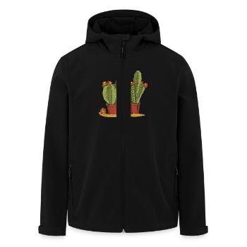 Flowers - Men’s Recycled Softshell Jacket by Stanley/Stella - black - Front - AI Model Male 185 light (185cm)