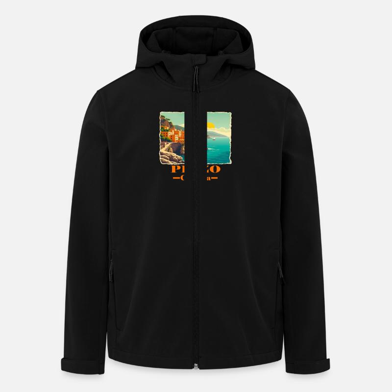 Pizzo Calabre orange - Veste softshell homme en polyester recyclé Stanley/Stella - noir