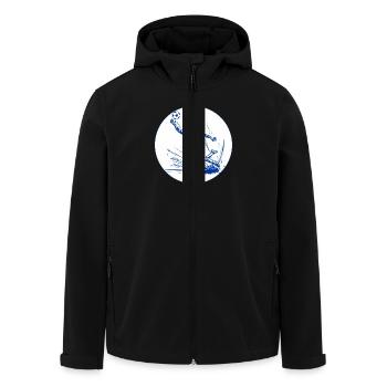 Goalkeeper (blue and white) - Men’s Recycled Softshell Jacket by Stanley/Stella - black - Front - AI Model Male 185 light (185cm)