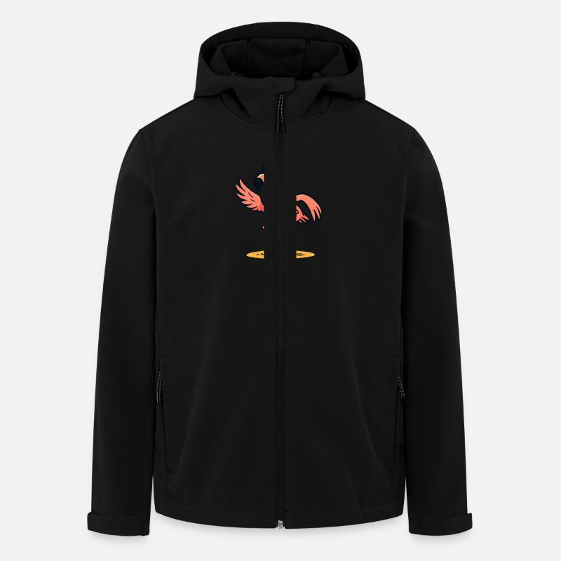 Flamingo Comic dance - Recycelte Männer Softshell-Jacke von Stanley/Stella - Schwarz