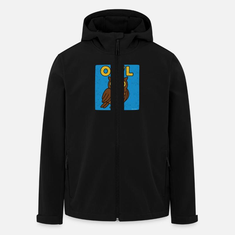 Eule Cartoon - verwitterte Optik - Recycelte Männer Softshell-Jacke von Stanley/Stella - Schwarz