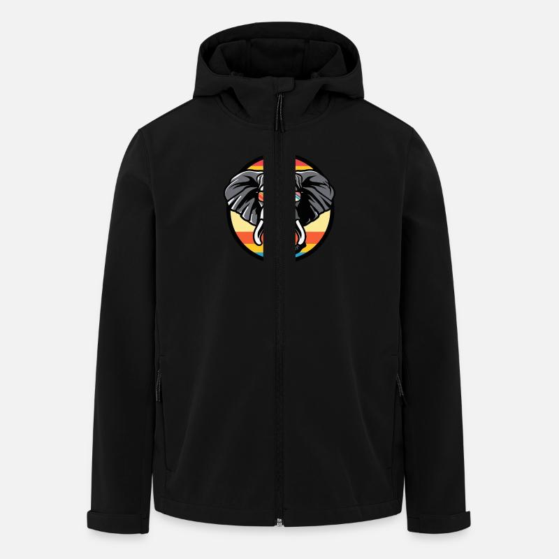 Elephant Comic Cool - Men’s Recycled Softshell Jacket by Stanley/Stella - black