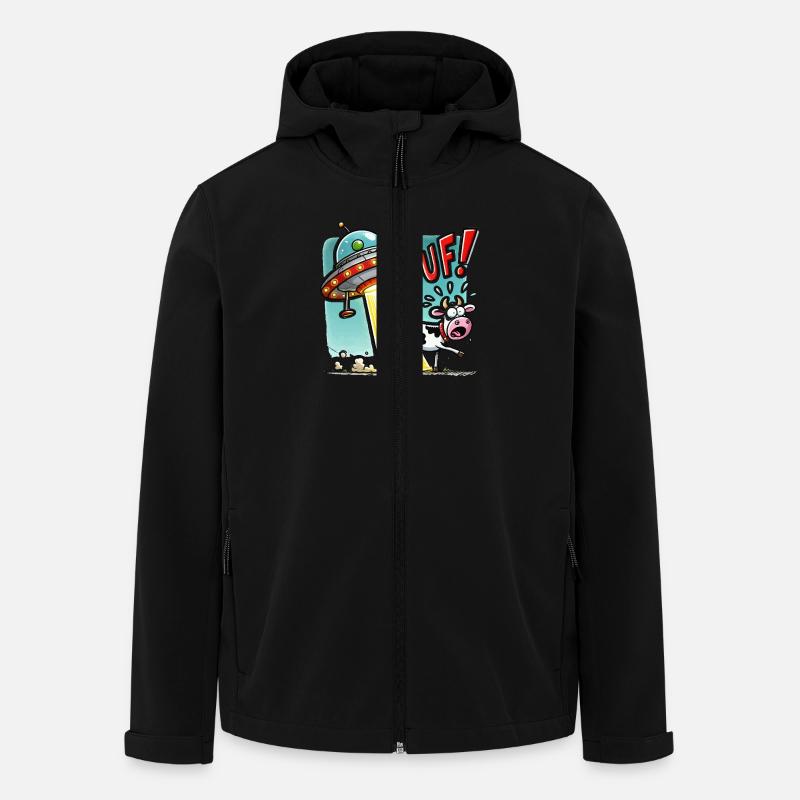 ufo kuh - Recycelte Männer Softshell-Jacke von Stanley/Stella - Schwarz
