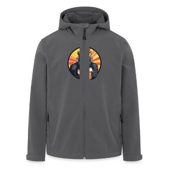 Bière de singe - Veste softshell homme en polyester recyclé Stanley/Stella - noir - Devant - AI Model Male 185 light (185cm)