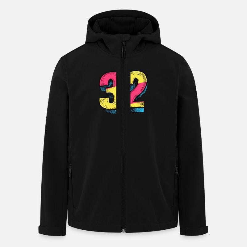 32 Zahl Comic - Recycelte Männer Softshell-Jacke von Stanley/Stella - Schwarz
