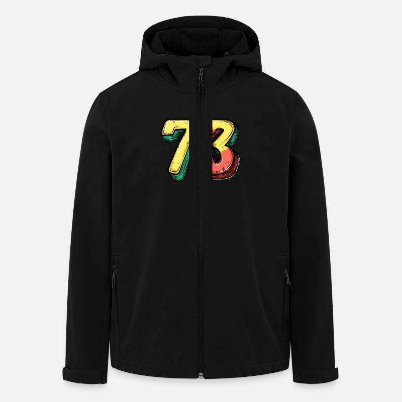 73 Zahl Comic - Recycelte Männer Softshell-Jacke von Stanley/Stella - Schwarz