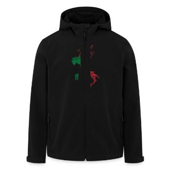 Italien - Recycelte Männer Softshell-Jacke von Stanley/Stella - Schwarz - Vorne - AI Model Male 185 light (185cm)