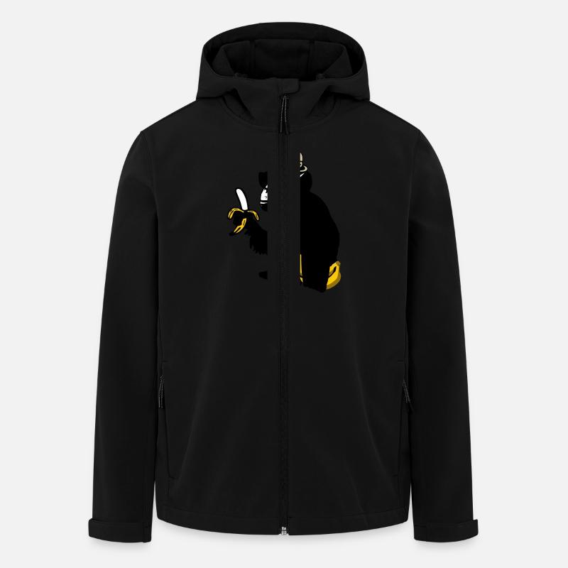 gorilla - Recycelte Männer Softshell-Jacke von Stanley/Stella - Schwarz