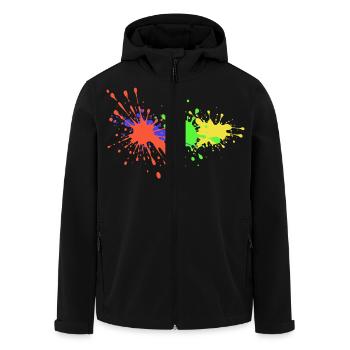 Farbkleckse Design Künstler - Recycelte Männer Softshell-Jacke von Stanley/Stella - Schwarz - Vorne - AI Model Male 185 light (185cm)