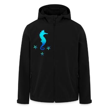 Seepferdchen blau Schwimmen lernen - Recycelte Männer Softshell-Jacke von Stanley/Stella - Schwarz - Vorne - AI Model Male 185 light (185cm)
