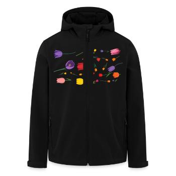 Blumen Frühling Tulpen - Recycelte Männer Softshell-Jacke von Stanley/Stella - Schwarz - Vorne - AI Model Male 185 light (185cm)