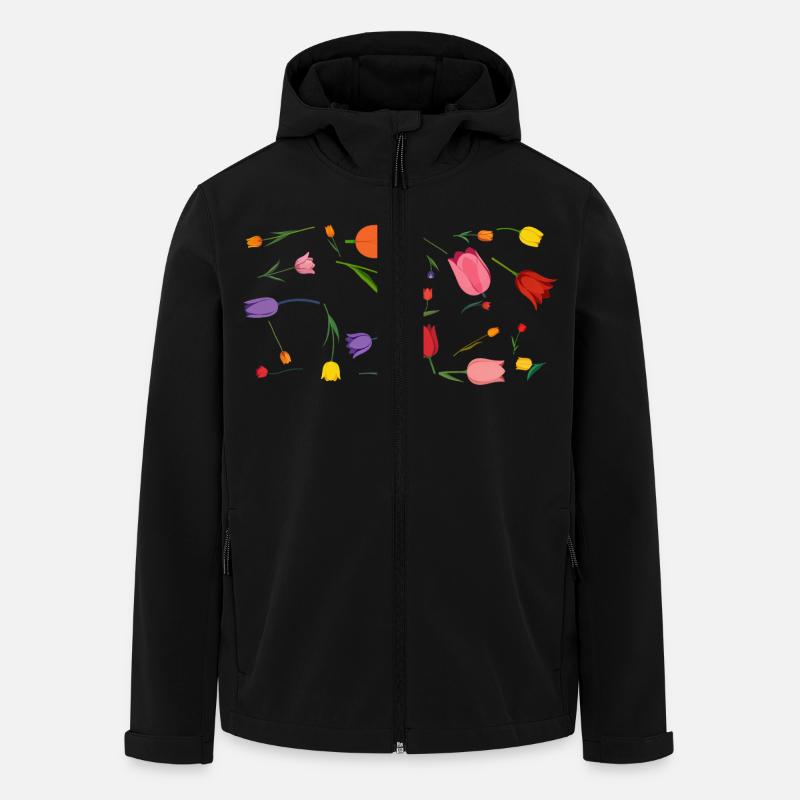 Blumen - Recycelte Männer Softshell-Jacke von Stanley/Stella - Schwarz