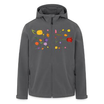 Blumen Tulpen Frühling - Recycelte Männer Softshell-Jacke von Stanley/Stella - Schwarz - Vorne - AI Model Male 185 light (185cm)