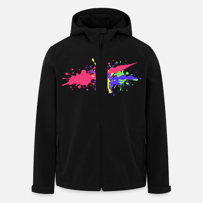 Splatter Design Trend - Men’s Recycled Softshell Jacket by Stanley/Stella - black