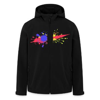 Bunte Farbkleckse Geburtstagsgeschenk witzig - Recycelte Männer Softshell-Jacke von Stanley/Stella - Schwarz - Vorne - AI Model Male 185 light (185cm)