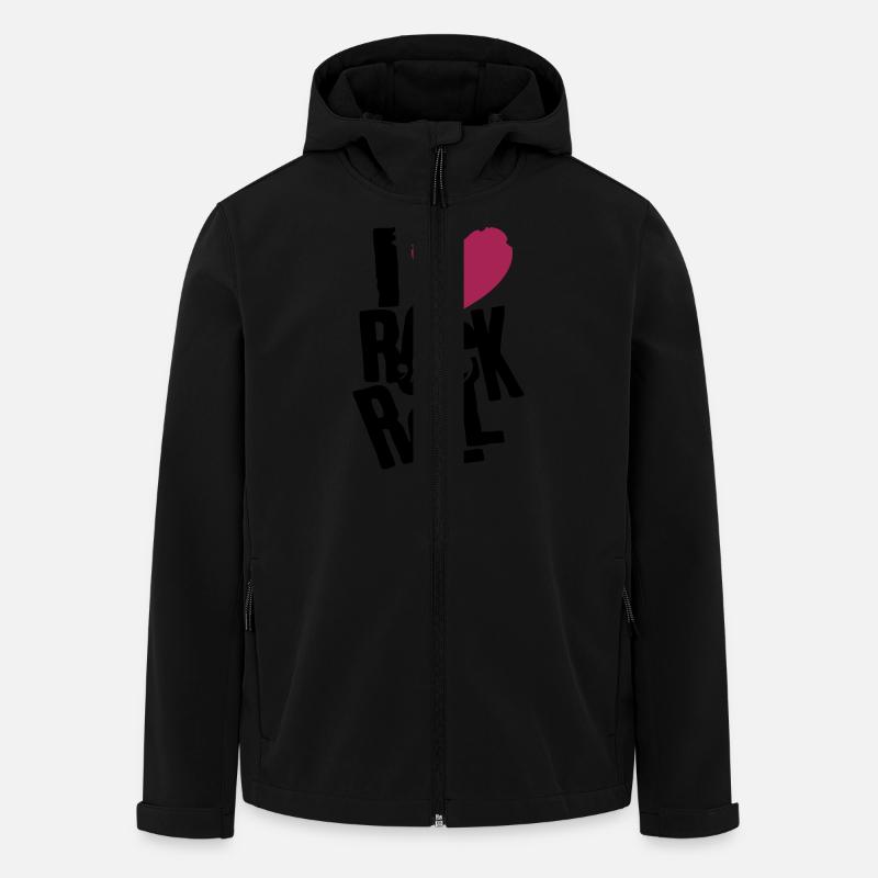 i love rock n roll - Veste softshell homme en polyester recyclé Stanley/Stella - noir