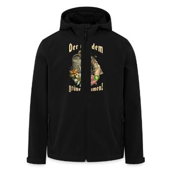Der mit dem grünen Daumen Gärtner RAHMENLOS - Recycelte Männer Softshell-Jacke von Stanley/Stella - Schwarz - Vorne - AI Model Male 185 light (185cm)