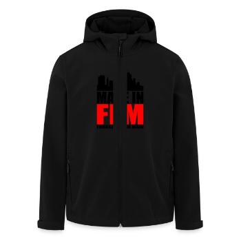 Fait à Francfort - Veste softshell homme en polyester recyclé Stanley/Stella - noir - Devant - AI Model Male 185 light (185cm)