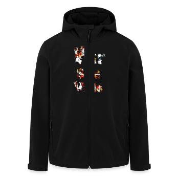 Wir sind viele - Recycelte Männer Softshell-Jacke von Stanley/Stella - Schwarz - Vorne - AI Model Male 185 light (185cm)