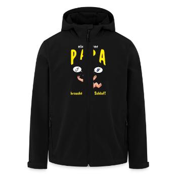 CD - ein echter Papa braucht keinen Schlaf - - - Recycelte Männer Softshell-Jacke von Stanley/Stella - Schwarz - Vorne - AI Model Male 185 light (185cm)
