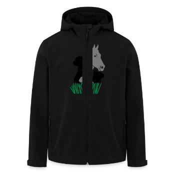 Tiere Pferd Hund Katze Kaninchen Hase Nager - Recycelte Männer Softshell-Jacke von Stanley/Stella - Schwarz - Vorne - AI Model Male 185 light (185cm)