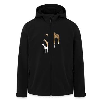 Girafe dessin - Veste softshell homme en polyester recyclé Stanley/Stella - noir - Devant - AI Model Male 185 light (185cm)