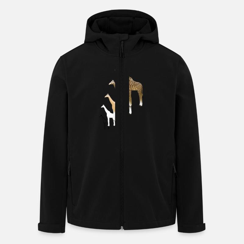 Giraffe Zeichnung - Recycelte Männer Softshell-Jacke von Stanley/Stella - Schwarz