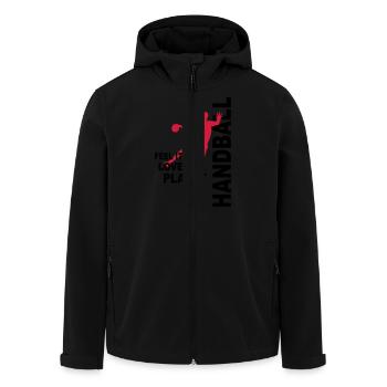 Handball - love & play - Recycelte Männer Softshell-Jacke von Stanley/Stella - Schwarz - Vorne - AI Model Male 185 light (185cm)