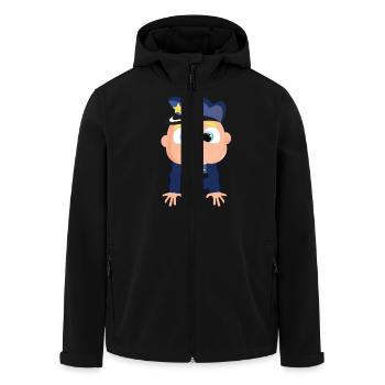 Bébé police - Veste softshell homme en polyester recyclé Stanley/Stella - noir - Devant - AI Model Male 185 light (185cm)