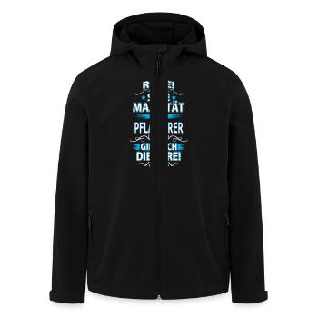PFLASTERER - Recycelte Männer Softshell-Jacke von Stanley/Stella - Schwarz - Vorne - AI Model Male 185 light (185cm)