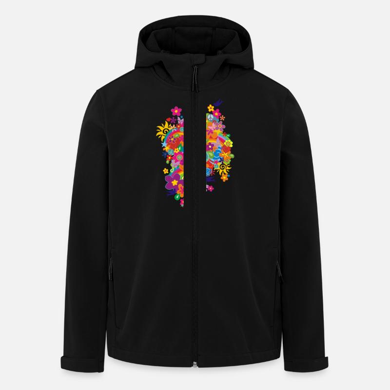 NEW FLOWER POWER RAINBOW - Veste softshell homme en polyester recyclé Stanley/Stella - noir