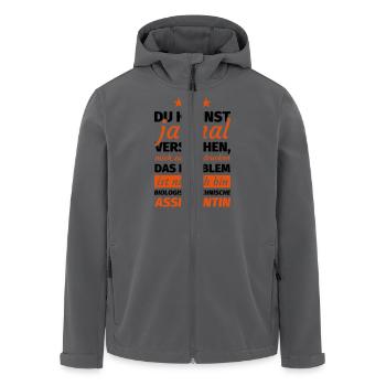 Biologisch-technische Assistentin - Recycelte Männer Softshell-Jacke von Stanley/Stella - Schwarz - Vorne - AI Model Male 185 light (185cm)