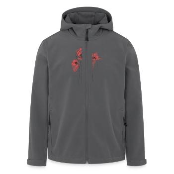 poppy flowers - Men’s Recycled Softshell Jacket by Stanley/Stella - black - Front - AI Model Male 185 light (185cm)