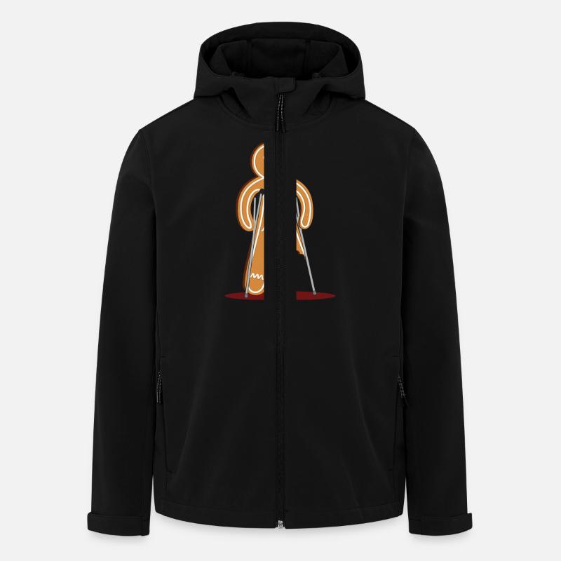 gingerbread man hurt (red) - Men’s Recycled Softshell Jacket by Stanley/Stella - black