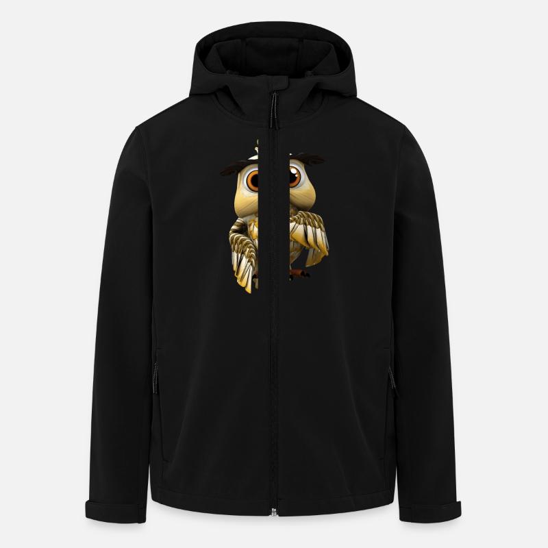 Farmerama Owl - Men’s Recycled Softshell Jacket by Stanley/Stella - black