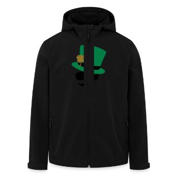 Go Green Moustache - Men’s Recycled Softshell Jacket by Stanley/Stella - black - Front - AI Model Male 185 light (185cm)