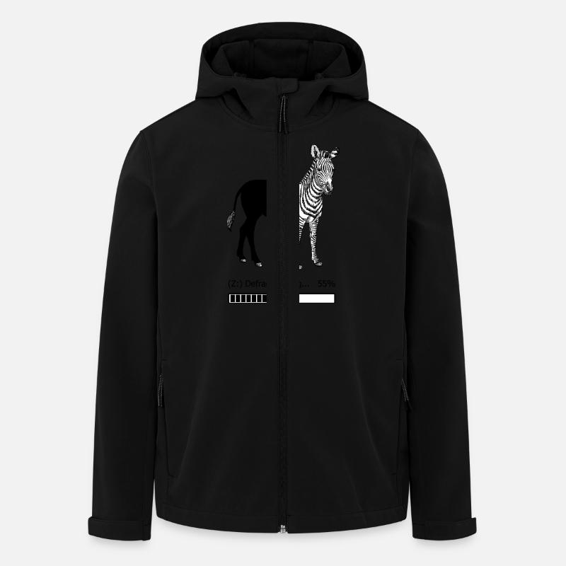 Defragmentiertes Zebra - Recycelte Männer Softshell-Jacke von Stanley/Stella - Schwarz