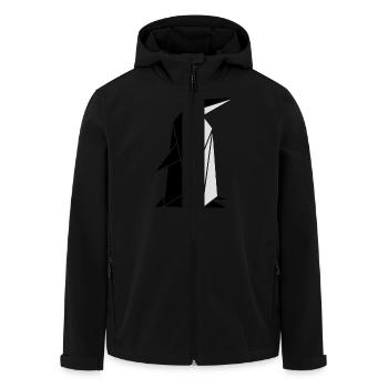 Origami: Pinguin - Men’s Recycled Softshell Jacket by Stanley/Stella - black - Front - AI Model Male 185 light (185cm)