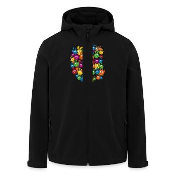 Pile de lapin grassouillet coloré - Veste softshell homme en polyester recyclé Stanley/Stella - noir - Devant - AI Model Male 185 light (185cm)