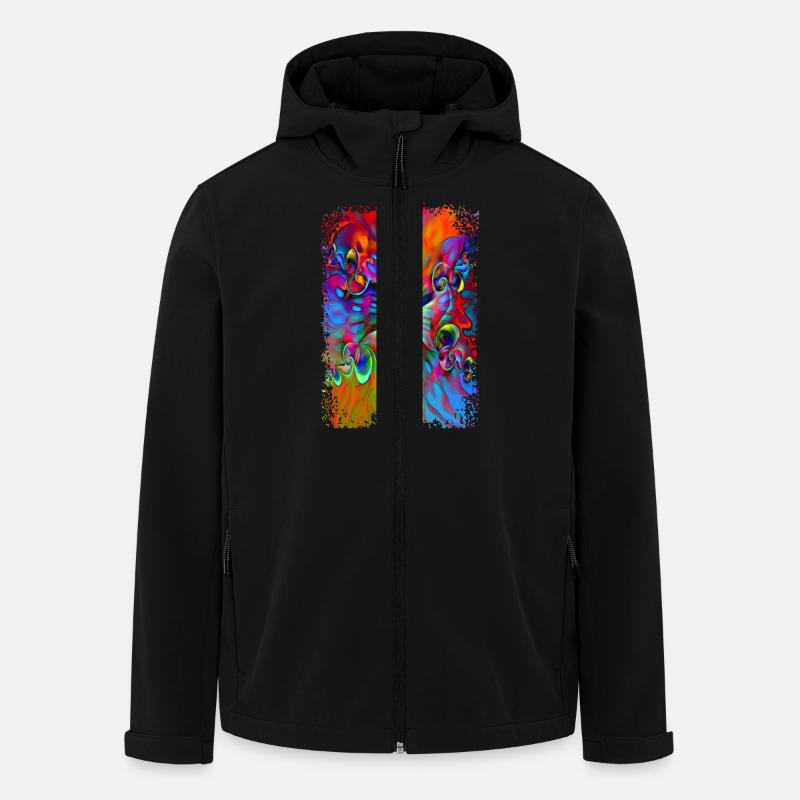 psychedelic flower power - Men’s Recycled Softshell Jacket by Stanley/Stella - black