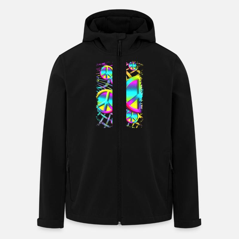 colourful PEACE web - Recycelte Männer Softshell-Jacke von Stanley/Stella - Schwarz