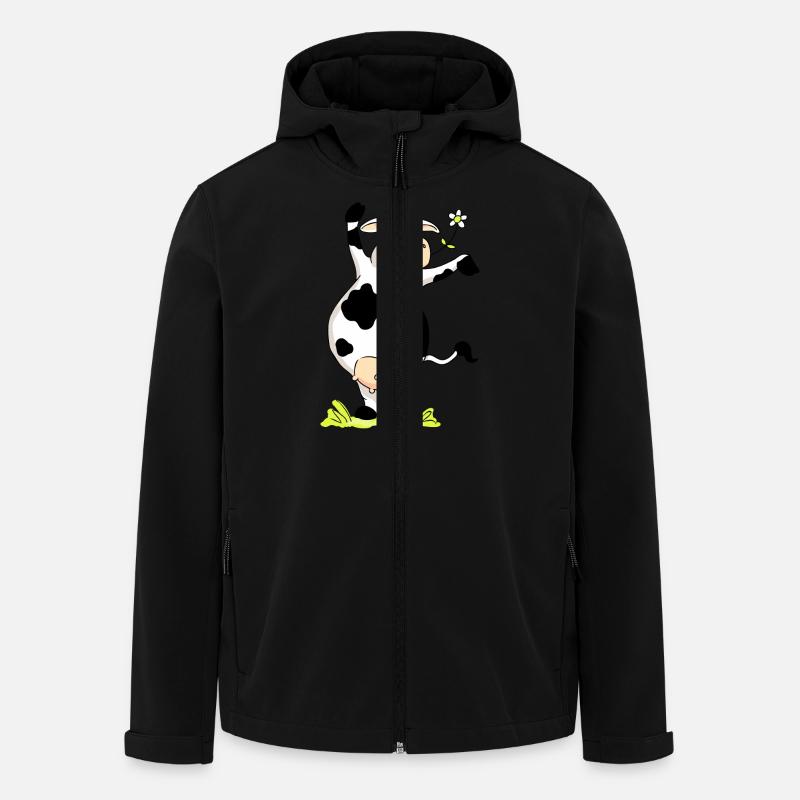 Posing Cow - Recycelte Männer Softshell-Jacke von Stanley/Stella - Schwarz