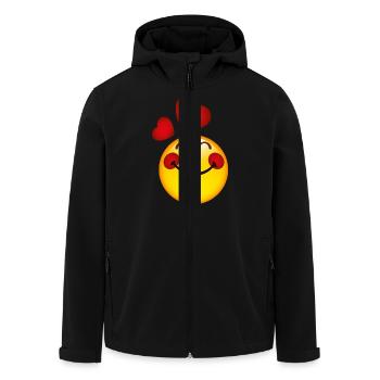 Smiley in Love - Men’s Recycled Softshell Jacket by Stanley/Stella - black - Front - AI Model Male 185 light (185cm)