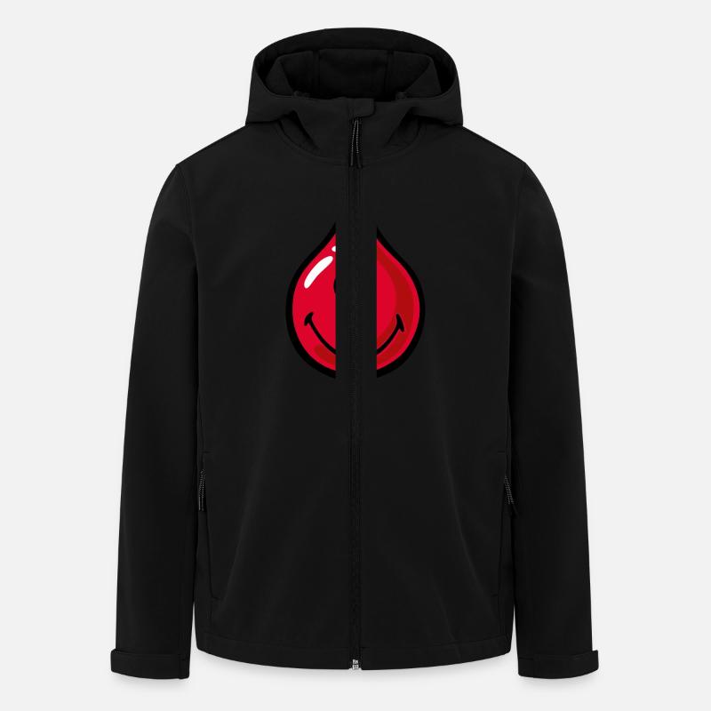 Smiley Blood Droplet - Recycelte Männer Softshell-Jacke von Stanley/Stella - Schwarz