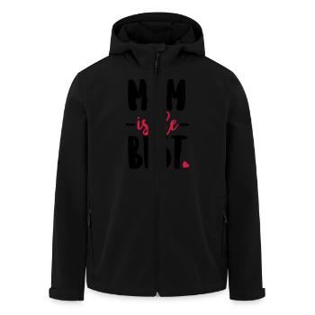 Mom is the best - Men’s Recycled Softshell Jacket by Stanley/Stella - black - Front - AI Model Male 185 light (185cm)