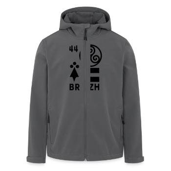 Loire-Atlantique 44 - Veste softshell homme en polyester recyclé Stanley/Stella - noir - Devant - AI Model Male 185 light (185cm)