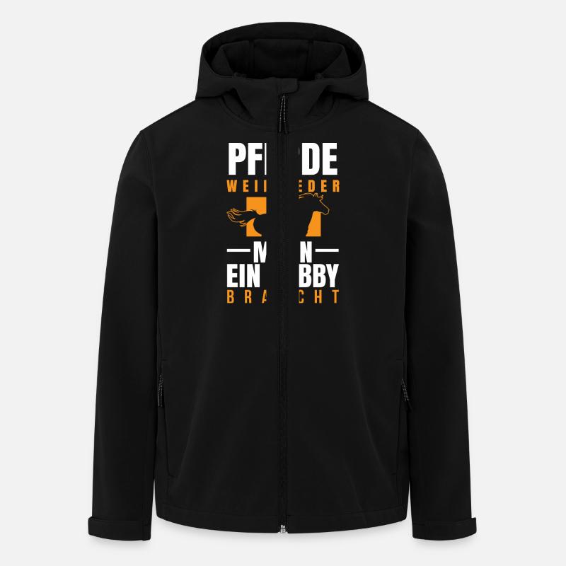 Pferd - Mann Hobby braucht - Recycelte Männer Softshell-Jacke von Stanley/Stella - Schwarz