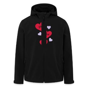 hab_dich_lieb_02 - Recycelte Männer Softshell-Jacke von Stanley/Stella - Schwarz - Vorne - AI Model Male 185 light (185cm)