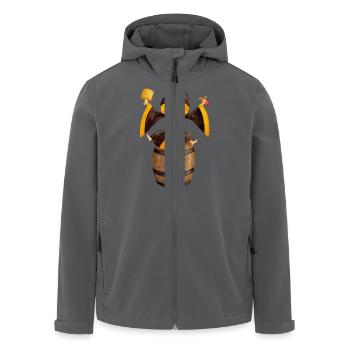 Münchner Kindl beim Anstich mit Bierfass - Recycelte Männer Softshell-Jacke von Stanley/Stella - Schwarz - Vorne - AI Model Male 185 light (185cm)